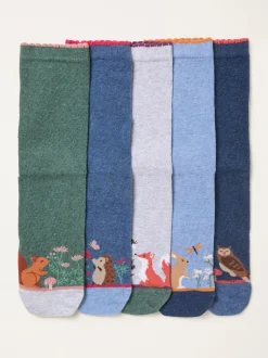 FatFace 5 paires de chaussettes Woodland