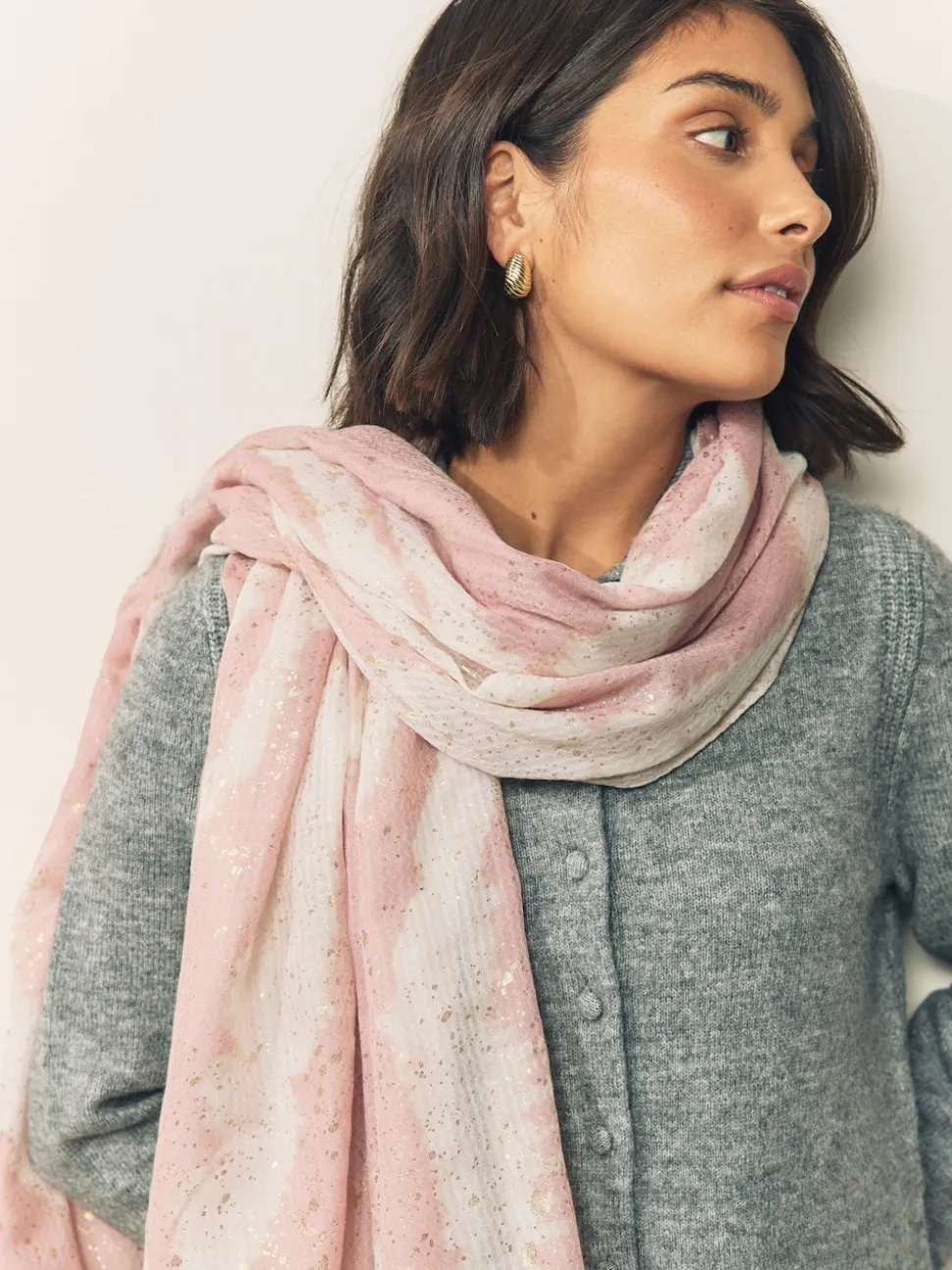 Feuille de marbre rose - Écharpe légère