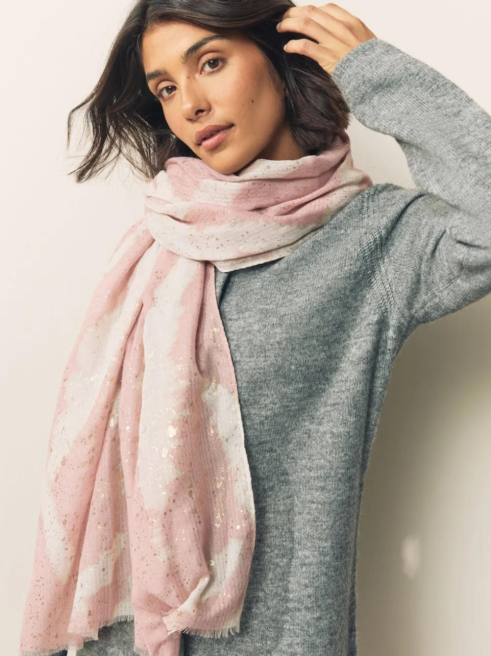 Feuille de marbre rose - Écharpe légère