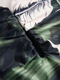 Feuille noire/verte - Maillot de bain gainant pigeonnant