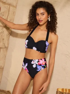 fleur d’iris Noir - Haut de bikini Love & Roses à bonnets moulés