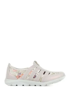Fleuri - Chaussures Pavers en cuir décontractées coupe large pour femme