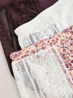 Fleuri - Lot de 3 culottes en modal et dentelle