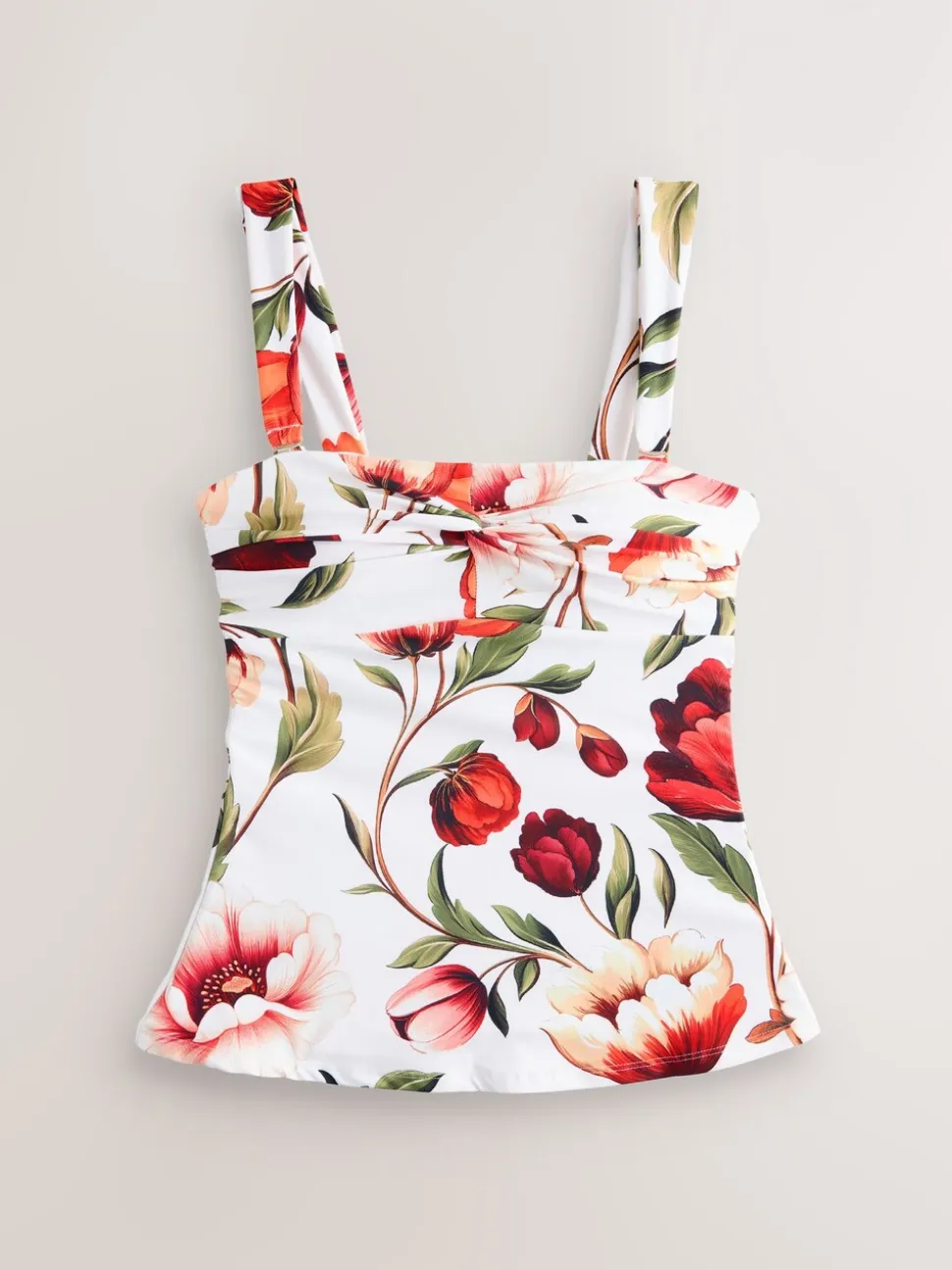 Floral blanc - Débardeur bandeau gainant