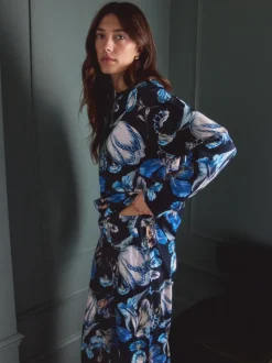 Floral bleu - Pyjama Kew Collection à manches longues