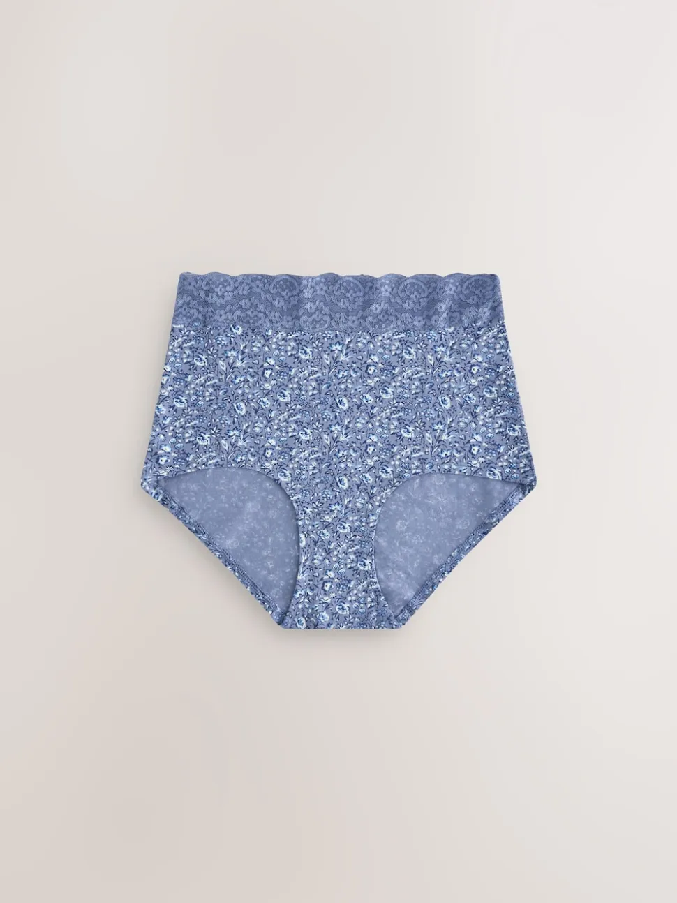 Floral Blue Ditsy - Lot de 4 culottes en coton et dentelle