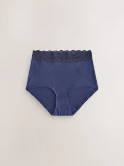 Floral Blue Ditsy - Lot de 4 culottes en coton et dentelle