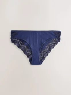 Floral Blue Ditsy - Lot de 4 culottes en coton et dentelle