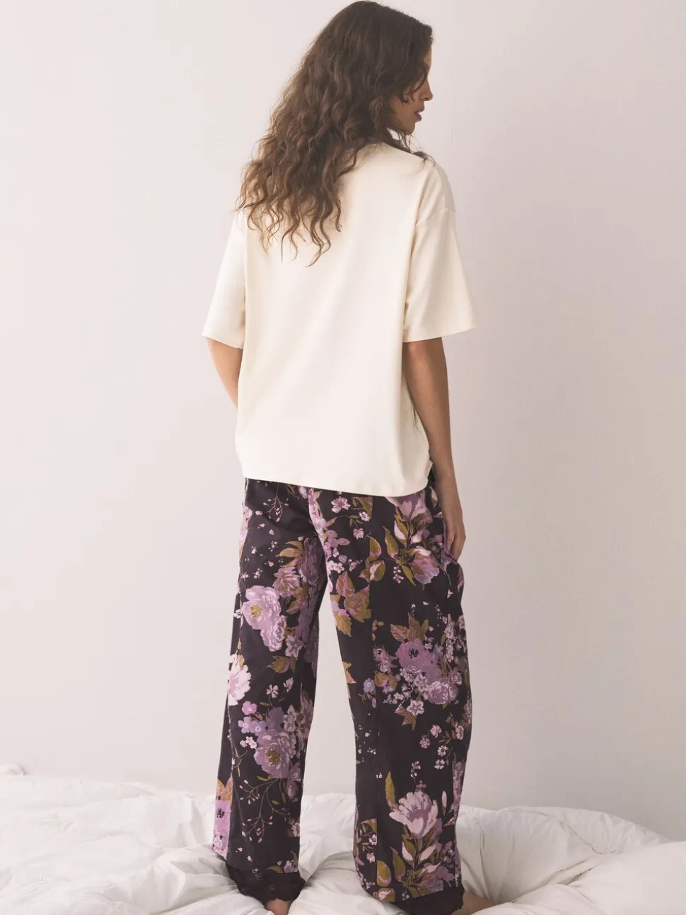 Floral pourpre - Pyjama à manches courtes