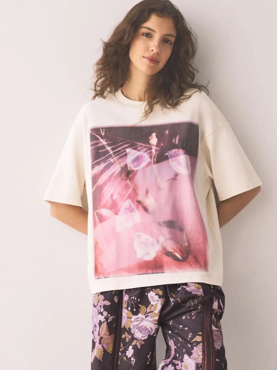 Floral pourpre - Pyjama à manches courtes