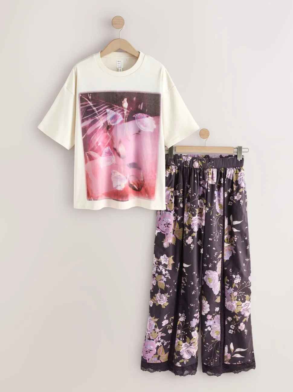 Floral pourpre - Pyjama à manches courtes