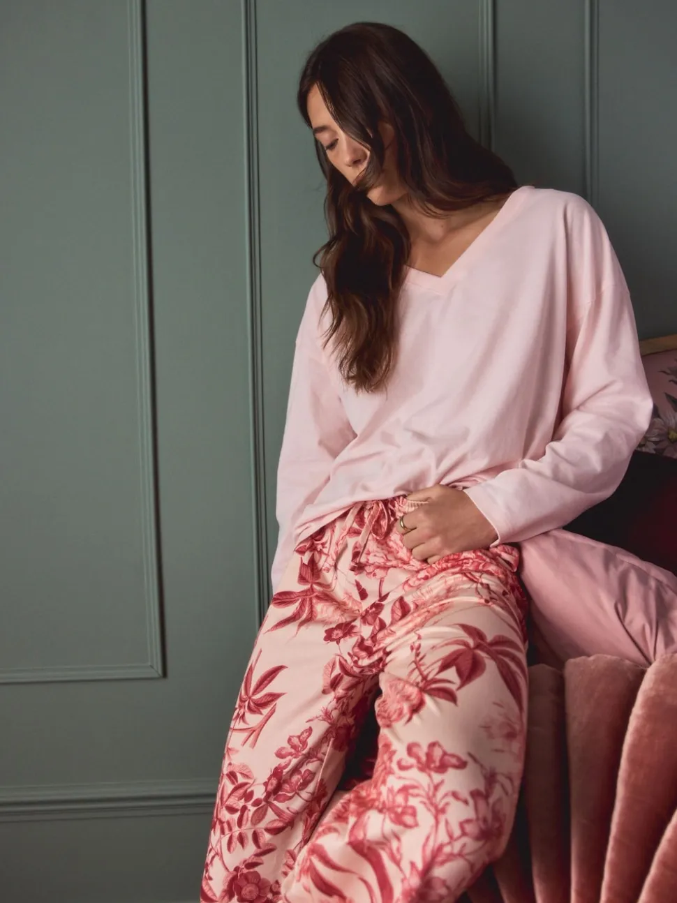 Floral rose - Pyjama Kew Collection à manches longues