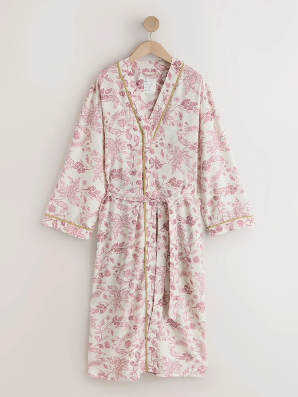 Floral rose - Robe de chambre en viscose/lin Blend