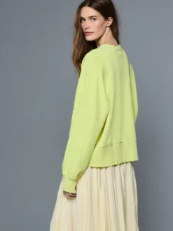 Fluo Lime - Sweat-shirt délavé à col rond