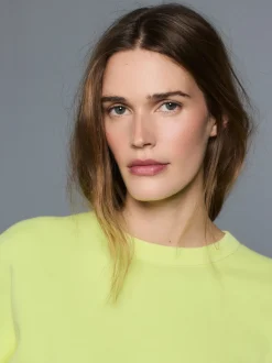 Fluo Lime - Sweat-shirt délavé à col rond