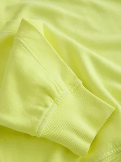 Fluo Lime - Sweat-shirt délavé à col rond