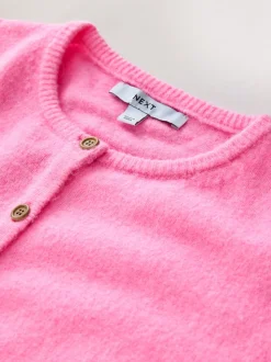 Fluro Rose - Cardigan tricoté à Col rond en laine