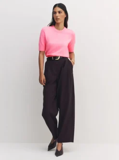 Fluro Rose - Haut super doux en maille à manches courtes