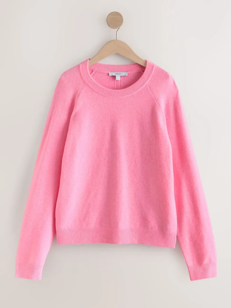 Fluro Rose - Pull super doux à manches longues à col rond