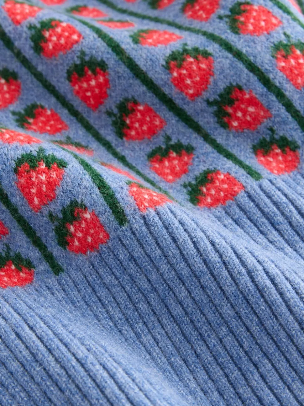 Fraise bleue - Cardigan super doux en maille avec cravate devant