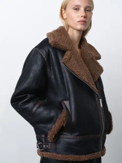 French Connection Veste zippée en suédette