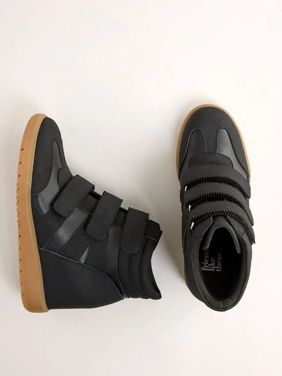 Friends Like These Baskets décontractées Velcro High Top Wedge en similicuir