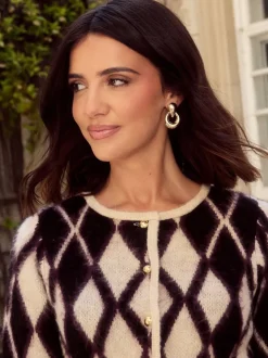 Friends Like These Cardigan Argyle brossé X Lucy Mecklenborgh