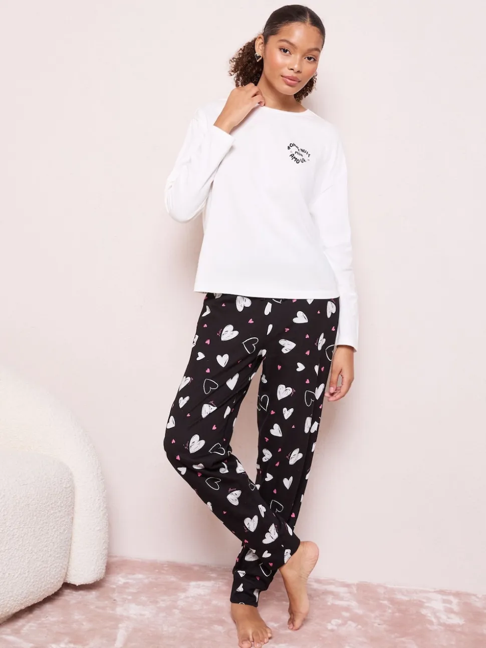 Friends Like These Pyjama à manches longues Cœur Bonne Nuit
