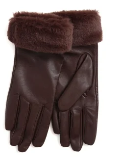 Gants Jones Bootmaker en cuir à poignets en fausse fourrure