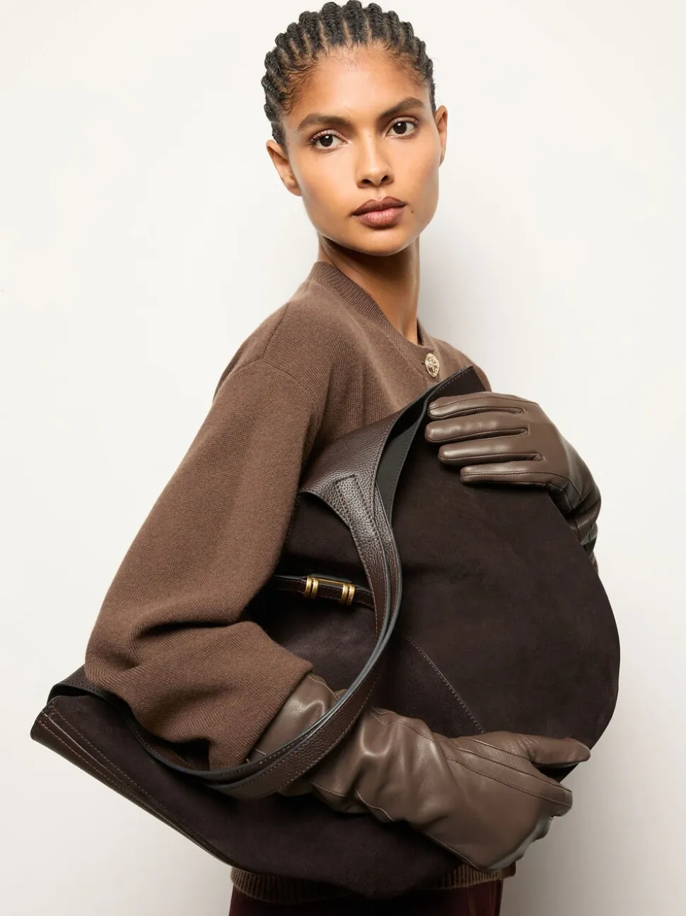 Gants longs en cuir Reiss Iris