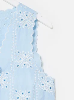 Gilet Oliver Bonas Light Broderie festonné à nouer sur le devant