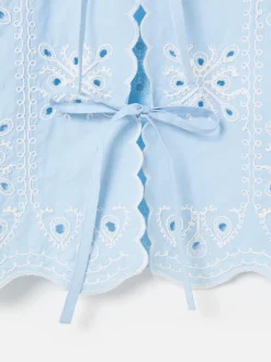 Gilet Oliver Bonas Light Broderie festonné à nouer sur le devant