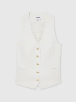 Gilet Reiss Lily à simple boutonnage en sergé de laine