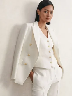 Gilet Reiss Lily à simple boutonnage en sergé de laine
