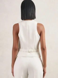 Gilet Reiss Lily à simple boutonnage en sergé de laine