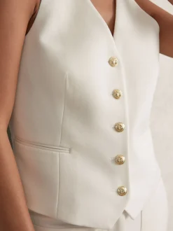 Gilet Reiss Lily à simple boutonnage en sergé de laine