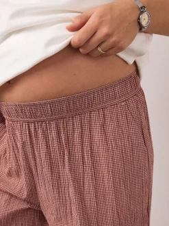 Gingham rouge - Pantalons de maternité à jambes larges