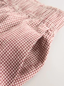 Gingham rouge - Pantalons de maternité à jambes larges