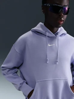 Glace lilas - Nike Sweat à capuche oversize Mini Sportswear Phoenix en polaire à enfiler