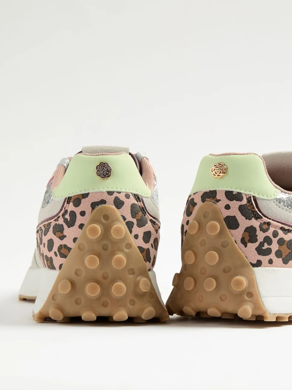 Glitter d'argent - Baskets de jogging Love & Roses Mix Material Retro Comfort
