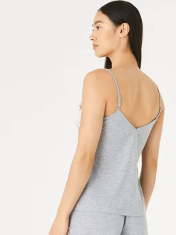 Gris - Accessorize Ensemble Pyjamas court bordé de dentelle