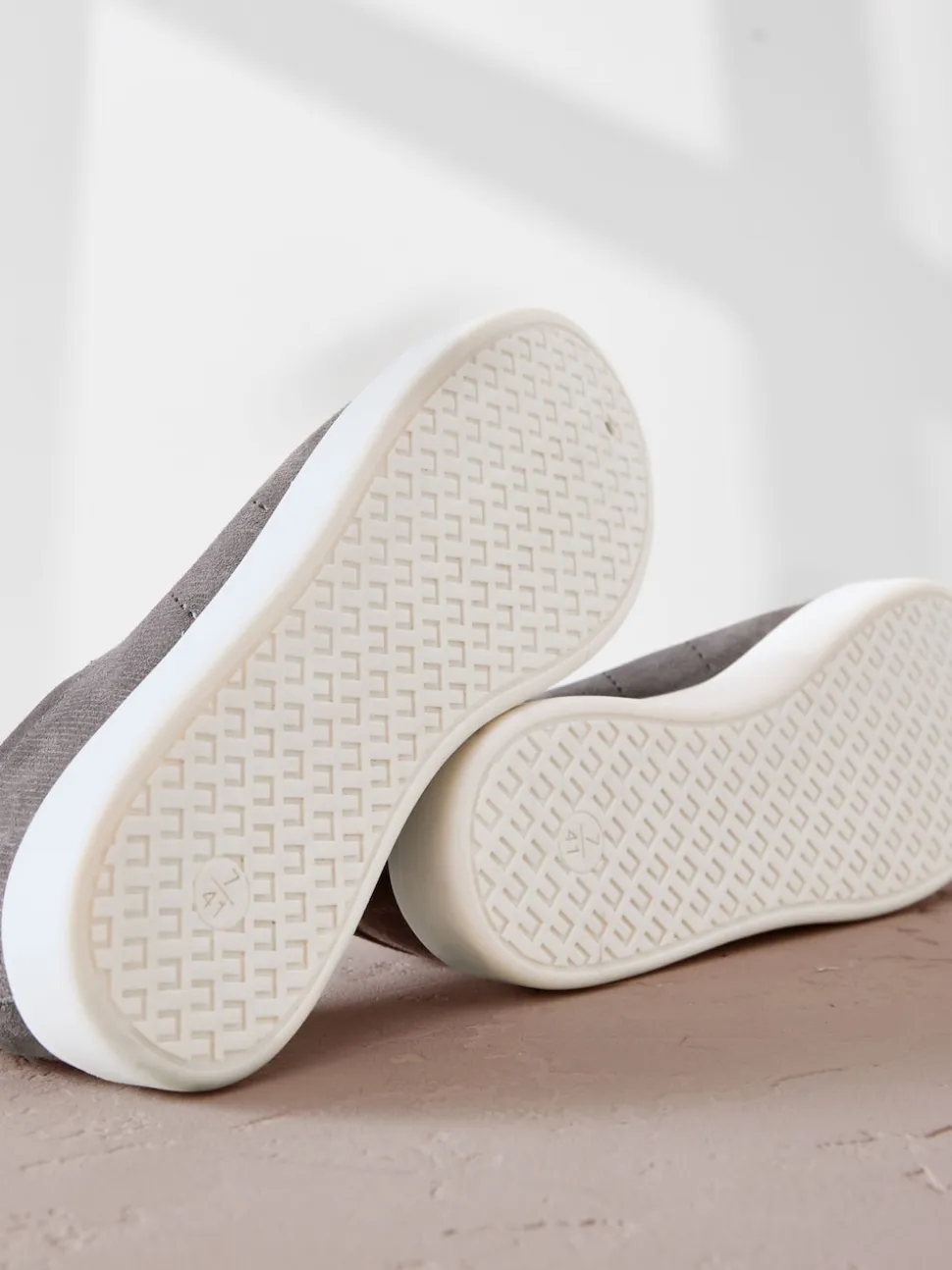 Gris - Baskets Signature sans lacets en cuir haut de gamme
