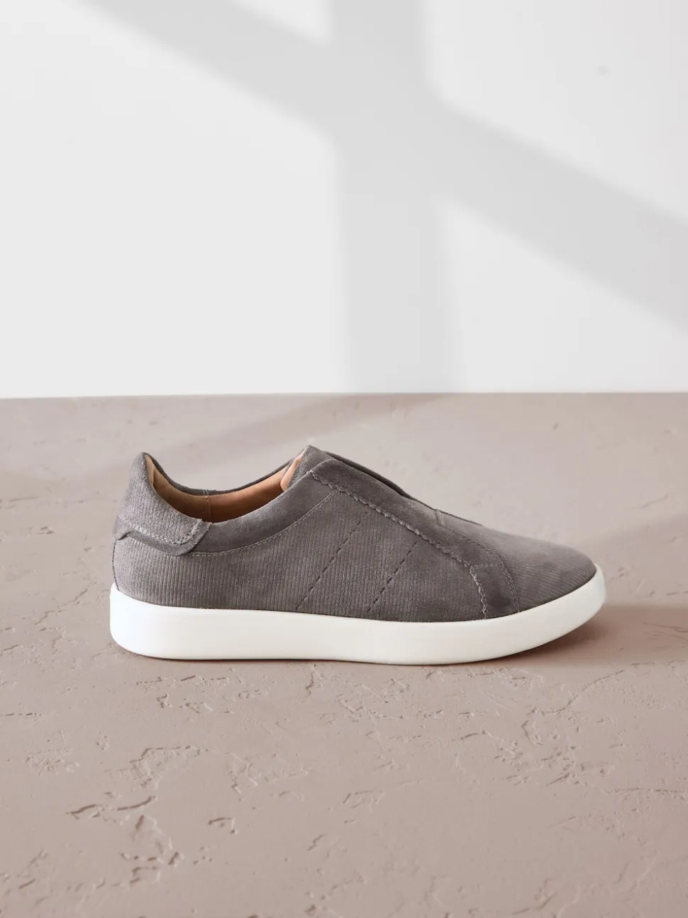 Gris - Baskets Signature sans lacets en cuir haut de gamme