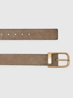 Gris - Ceinture en cuir avec boucle à demi-passant Reiss Iyla