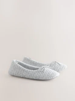 Gris - Chaussons Ballerine cœur