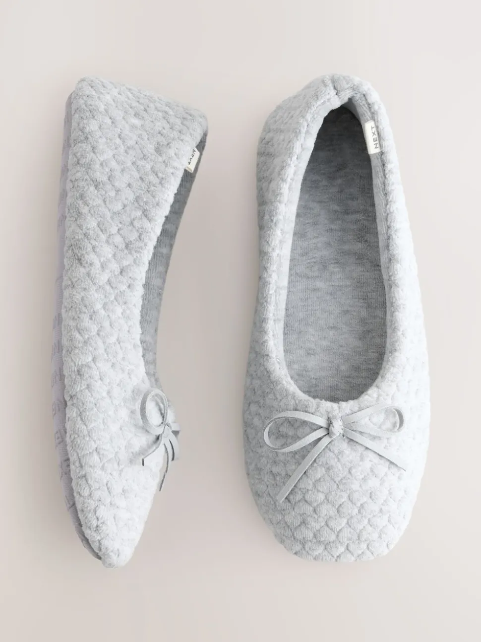 Gris - Chaussons Ballerine cœur