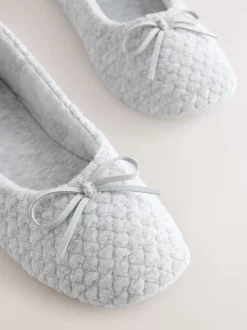 Gris - Chaussons Ballerine cœur