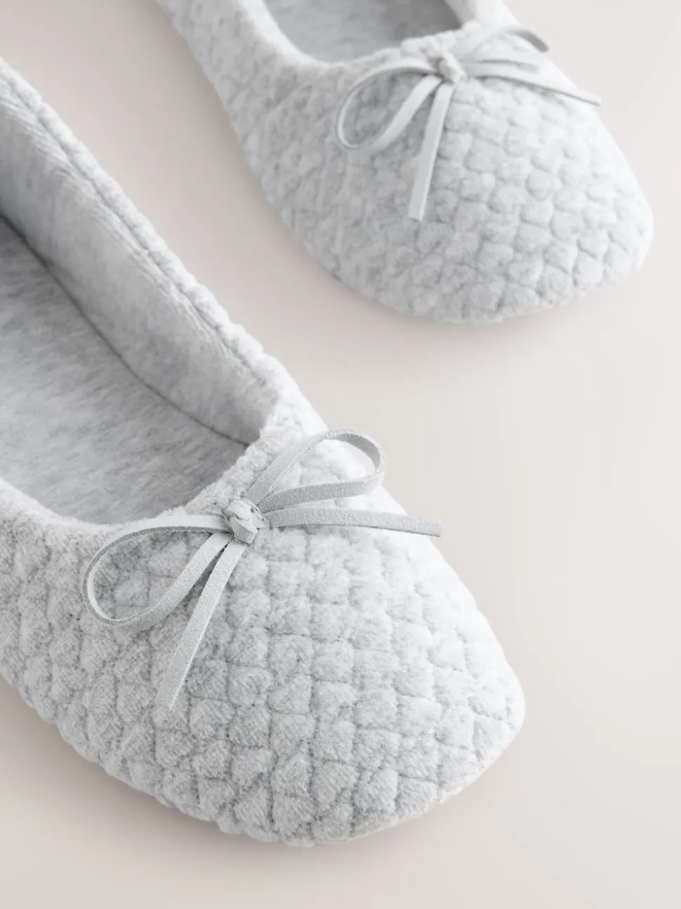 Gris - Chaussons Ballerine cœur