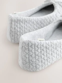 Gris - Chaussons Ballerine cœur