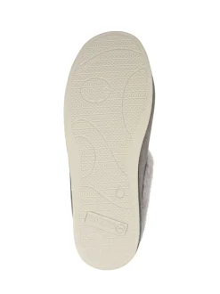 Gris - Chaussons douillets Pavers en mousse à mémoire de forme coupe large